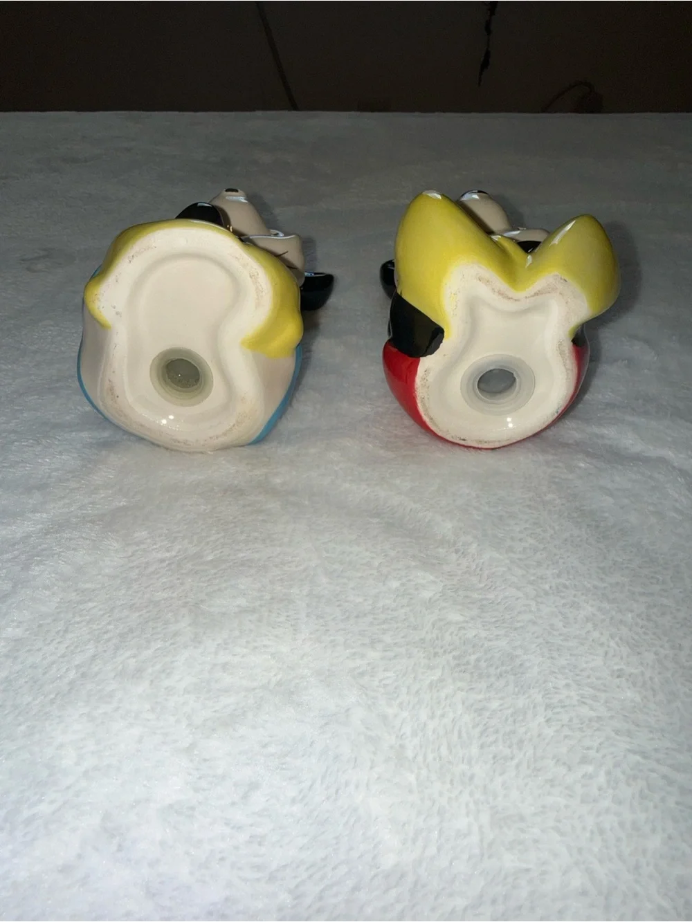 Disney Minnie & Mickey Ceramic Salt & Pepper Shaker Set - Red, Blue, Yellow